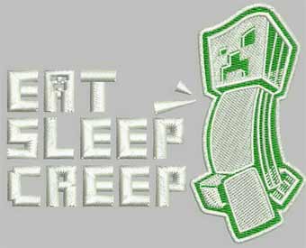 Minecraft eat creep machine embroidery design