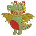 Halloween Dragon costume embroidery design