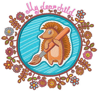 Little Hedgehog machine embroidery design