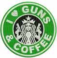 I love guns and coffee embroidery design