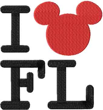 Mickey FL machine embroidery design
