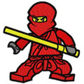 Lego Kai Red Ninja machine embroidery design