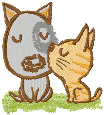 Kiss me kitty machine embroidery design