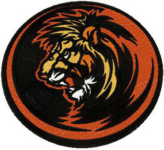 Lion badge embroidery design