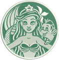 Ariel badge machine embroidery design