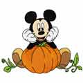 Mickey Mouse grows pumpkin machine embroidery design