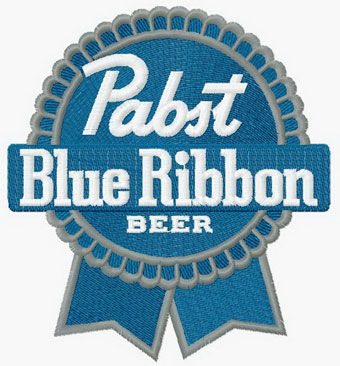 Pabst Blue Ribbon logo machine embroidery design