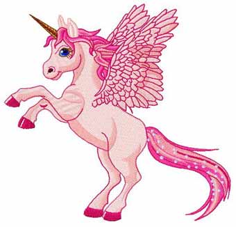 Pink unicorn embroidery design