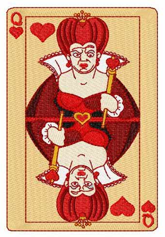Queen card embroidery design