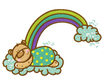 Sweet dream teddy machine embroidery design