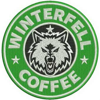 Winterfell coffee badge embroidery design