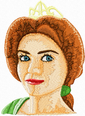 Princess Fiona machine embroidery design