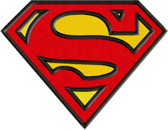 Superman applique logo machine embroidery design