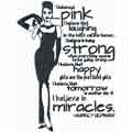 Audrey Hepburn i believe pink machine embroidery design