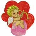 Valentine's day cupid machine embroidery design