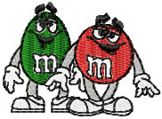 M&M*s logo machine embroidery design