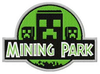 Minecraft park machine embroidery design