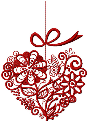 Heart of Flowers machine embroidery design