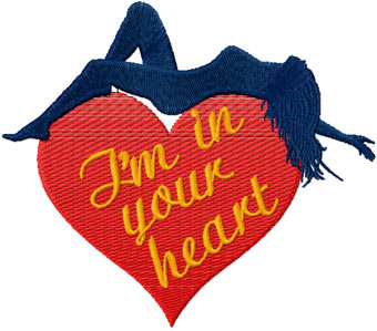 I'm in your heart machine embroidery design