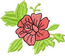 free small rose flowers embroidery