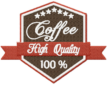 Coffee Label High Quality machine embroidery design