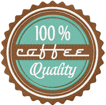Coffee Labels 50s style machine embroidery design