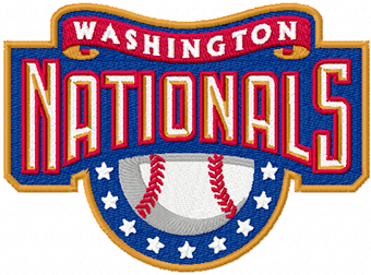 Washington Nationals logo machine embroidery design