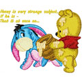 Baby Pooh and Eeyore with honey machine embroidery design