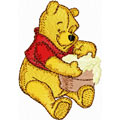 Winnie Pooh with honey machine embroidery design