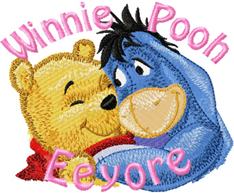 Eeyore and Winnie Pooh machine embroidery design