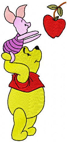 Winnie Pooh and piglet free machine embroidery design