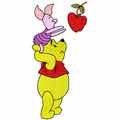 Winnie Pooh and piglet free machine embroidery design