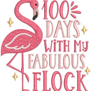 100 days with my fabulous flock embroidery design