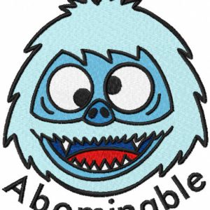 Abominable head embroidery design