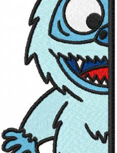Abominable outside the door embroidery design