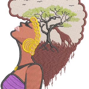 Africa woman embroidery design