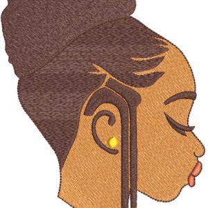Afro Girl embroidery design