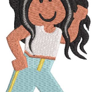 Afro girl roblox dancing embroidery design