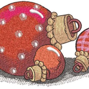 After Christmas balls embroidery design