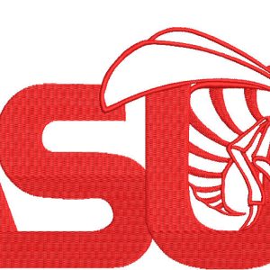 Alabama State Hornet logo one color embroidery design