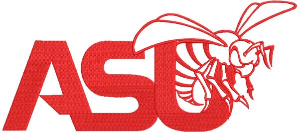 Alabama State Hornet logo one color embroidery design
