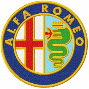 Alfa Romeo classic logo embroidery design