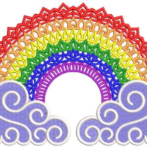 All rainbow colors embroidery design