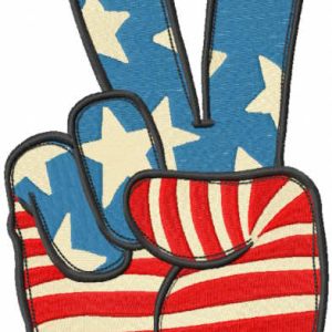 American Flag Veterans Independence Day embroidery design
