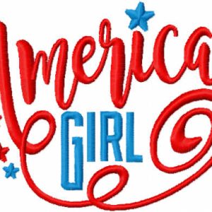 American girls embroidery design