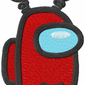 Among Us Red Valentines Day Heart embroidery design