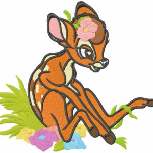 Among the flowers embroidery design
