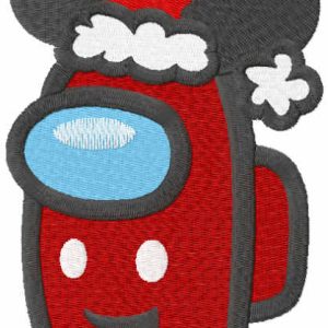 Among us Mickey Santa embroidery design