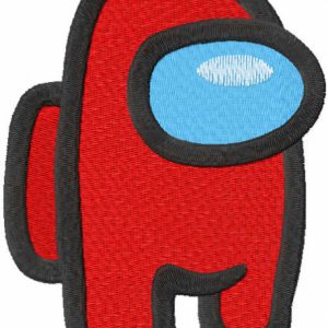 Among Us Red embroidery design