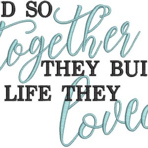 And so together they built a life they loved embroidery design
